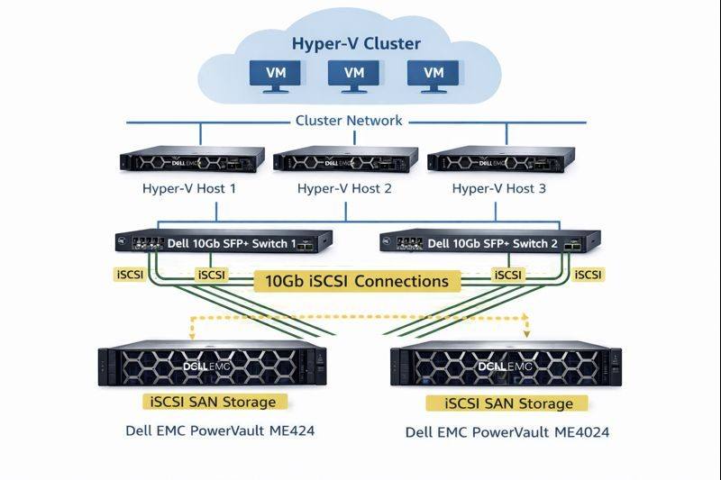 Hyper-V Cluster + DR Site — Industria Textilă