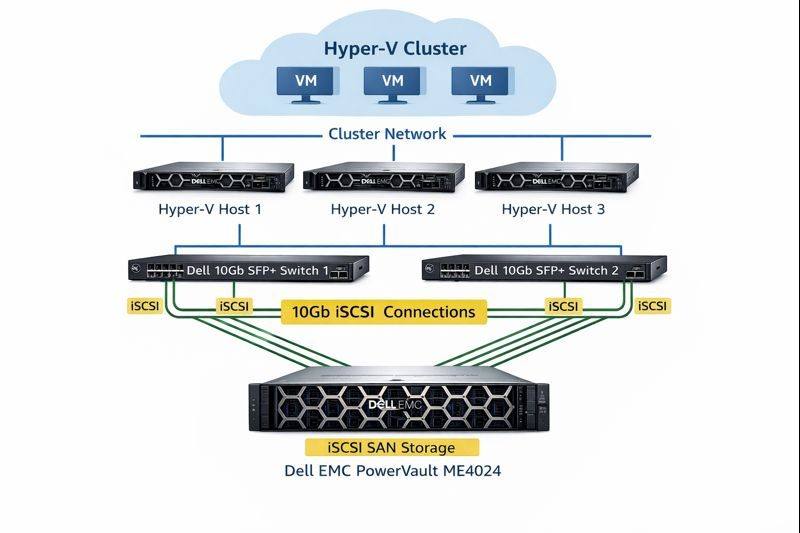 Hyper-V + iSCSI SAN — Industria Furnirului